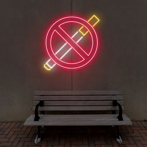 Strictly No Smoking Neon Sign - Custom Banners Now