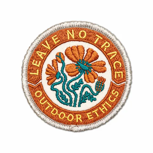 Round Leave No Trace Iron On Patch - Custom Banners Now