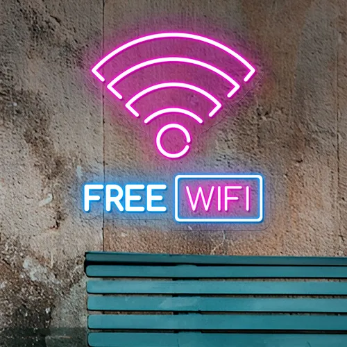 Free WIFI Zone Neon Sign - Custom Banners Now