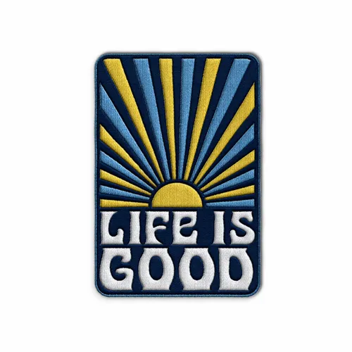 Rectangle Life is Good Iron On Patch - Custom Banners Now