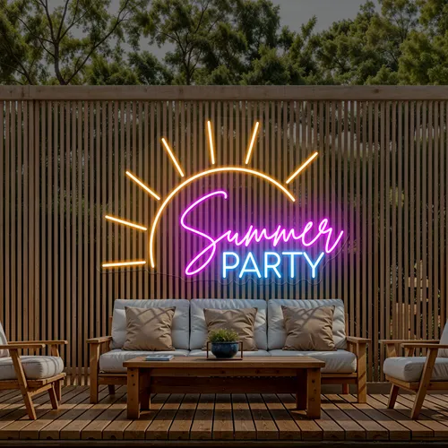 Cool Summer Party Neon Sign - Custom Banners Now