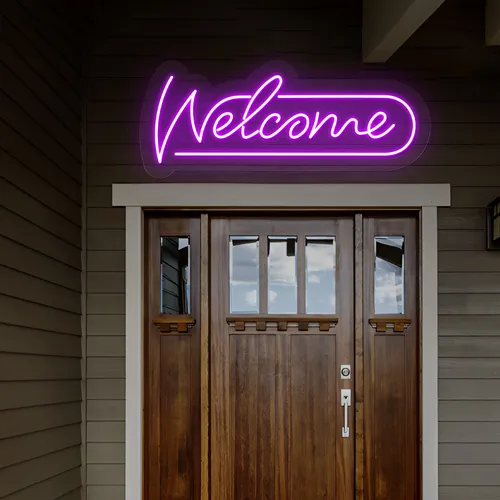 Stylish Welcome Neon Sign - Custom Banners Now