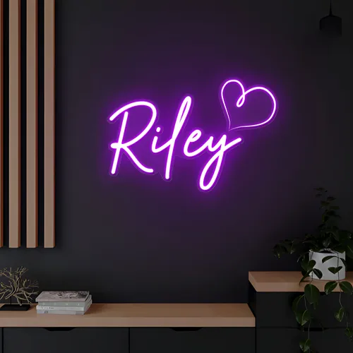 Riley Heart Neon Sign - Custom Banners Now
