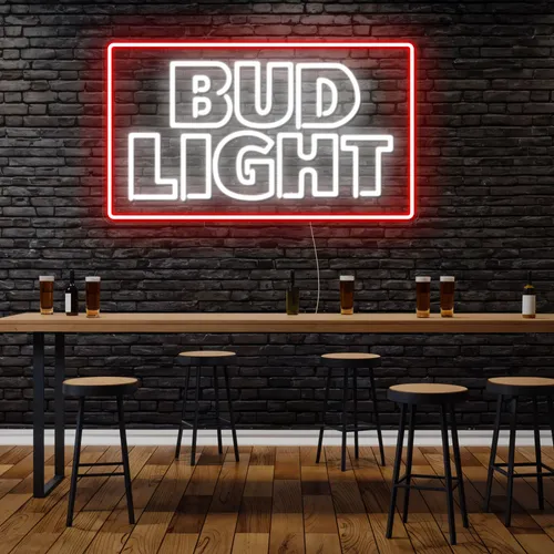 Simple Bud Light Neon Sign - Custom Banners Now