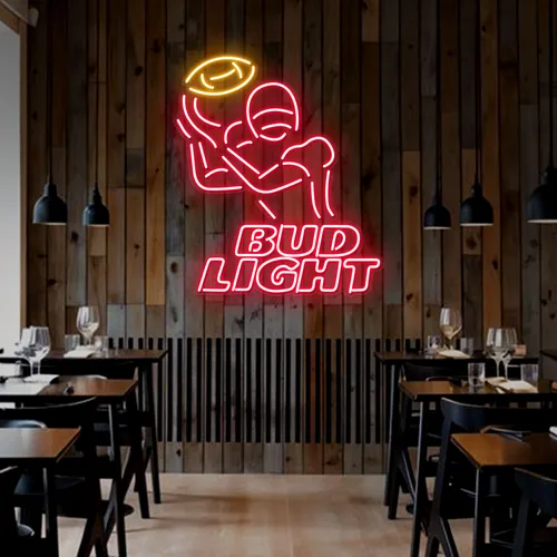 Team Football Bud Light Neon Sign - Custom Banners Now