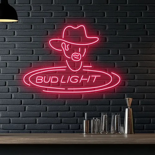 Cowboy Bud Light Neon Sign - Custom Banners Now