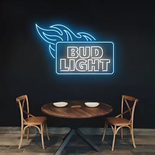 Fiery Bud Light Neon Sign - Custom Banners Now