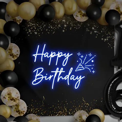 Happy Birthday Cheers Neon Sign - Custom Banners Now