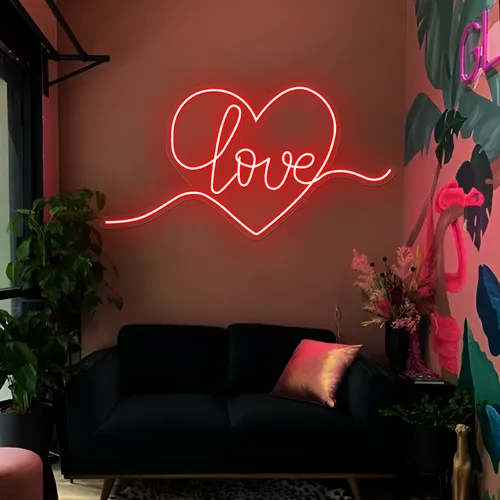 Heart of Love Neon Sign - Custom Banners Now