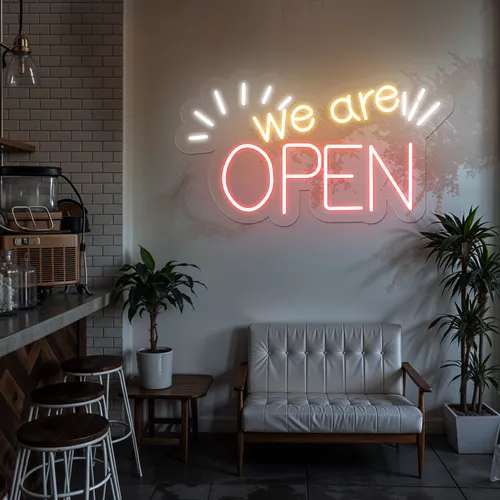 Eye-Catching Open Neon Sign - Custom Banners Now