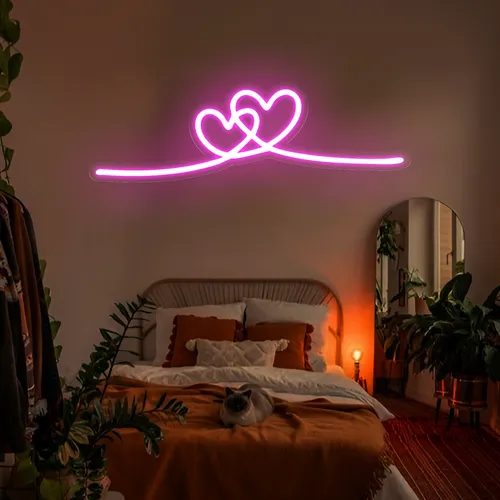 Infinity Heart Pink Neon Sign - Custom Banners Now