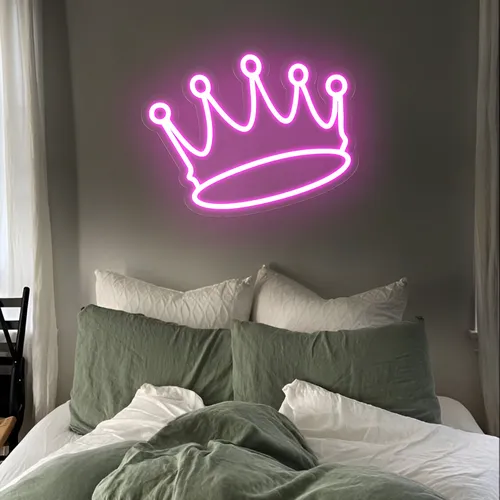 Majestic Pink Crown Neon Sign - Custom Banners Now
