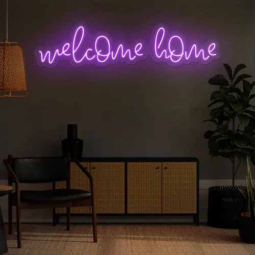 Welcome Home Neon Sign - Custom Banners Now