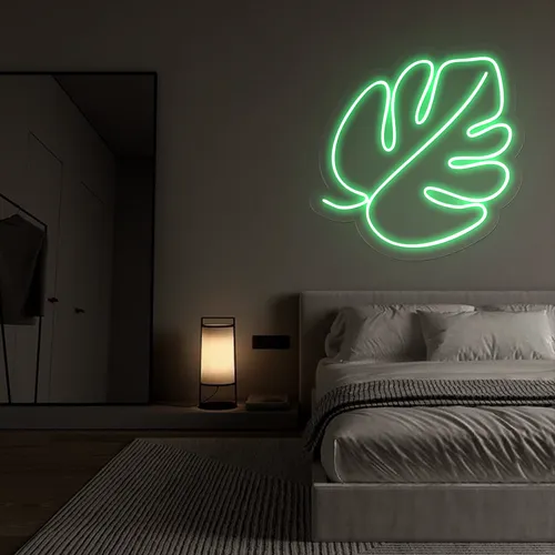 Tropical Monstera Leaf Neon Sign - Custom Banners Now