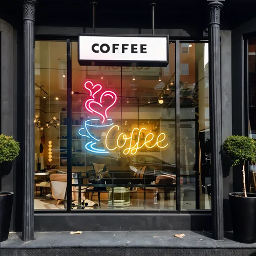 Coffee Love Window Neon Sign - Custom Banners Now