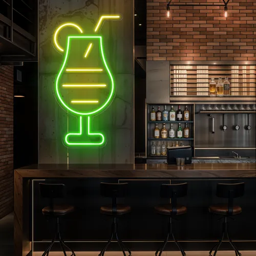 Sparkling Toast Glass Neon Sign - Custom Banners Now