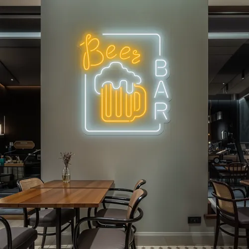 Beer Bar Vertical Neon Sign - Custom Banners Now