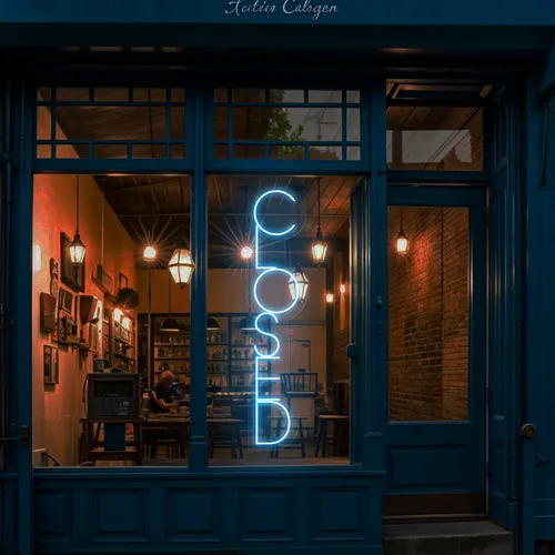 Closed Vertical Neon Sign - Custom Banners Now