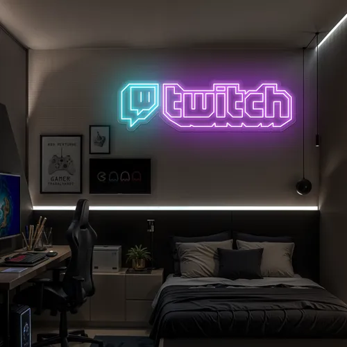 Twitch Streaming Setup Neon Sign - Custom Banners Now