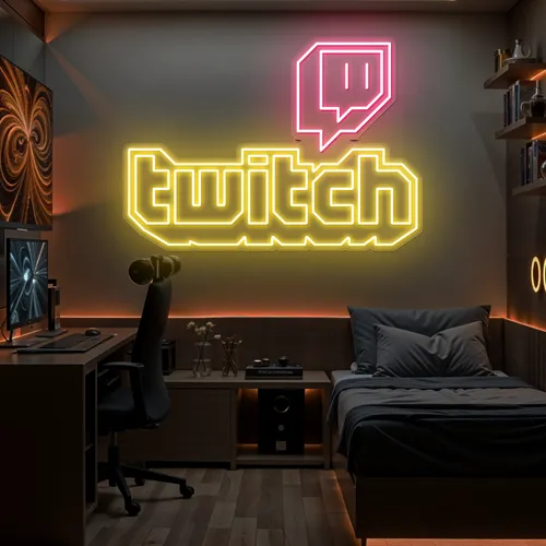 Twitch Bold Glow Neon Sign - Custom Banners Now