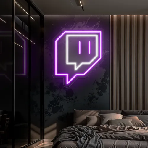 Twitch Logo Wall Neon Sign - Custom Banners Now