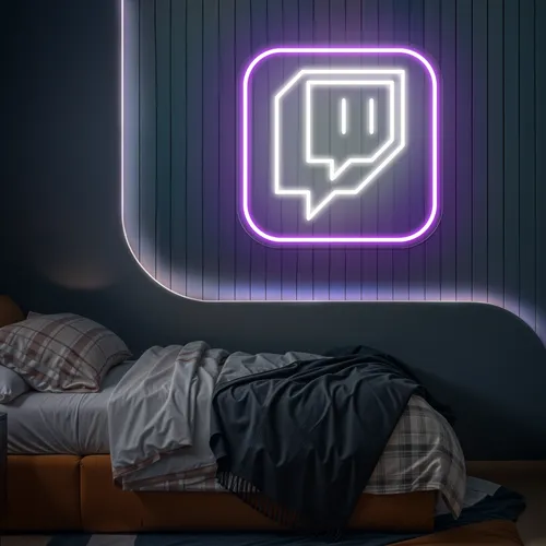 Twitch Logo Bedroom Neon Sign - Custom Banners Now