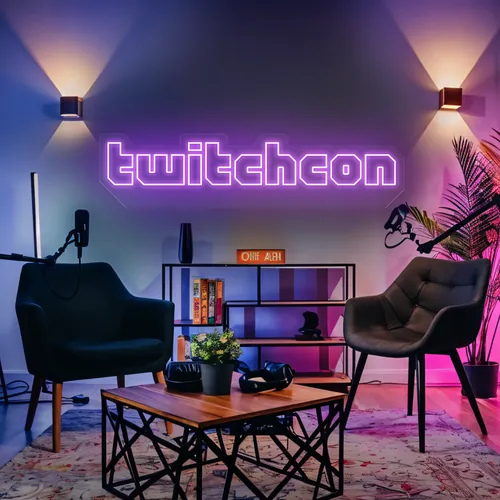 TwitchCon Gamer Lounge Neon Sign - Custom Banners Now