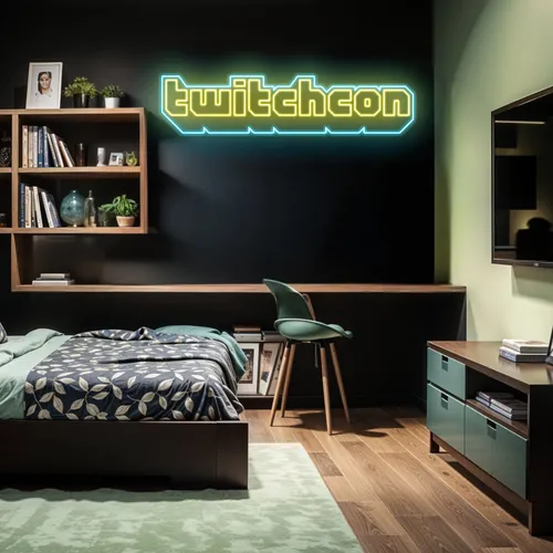TwitchCon Bedroom Aesthetic Neon Sign - Custom Banners Now