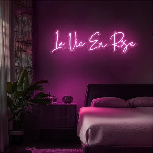 La Vie En Rose Neon Sign - Custom Banners Now
