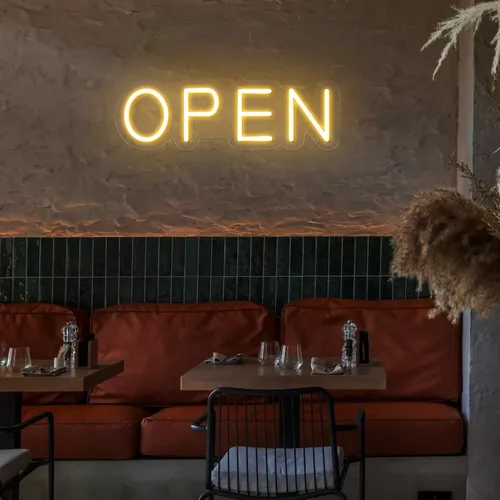 Open Block Neon Sign - Custom Banners Now