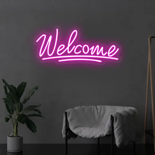 Welcome Underline Neon Sign - Custom Banners Now