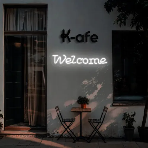 Welcome Script Neon Sign - Custom Banners Now
