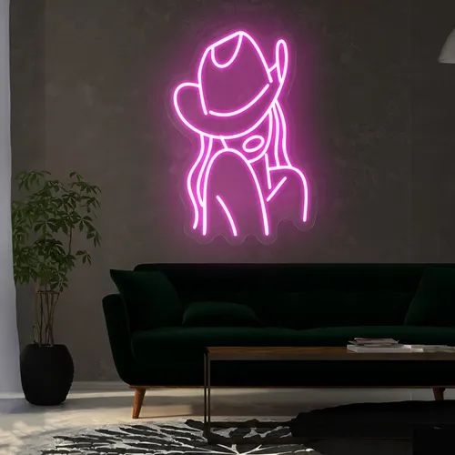 Mini Cowgirl Neon Sign - Custom Banners Now