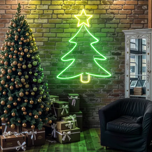Mini Christmas Tree Neon Sign - Custom Banners Now