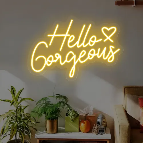 Hello Gorgeous Neon Sign - Custom Banners Now