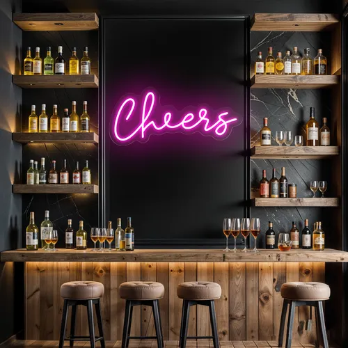 Mini Cheers Neon Sign - Custom Banners Now