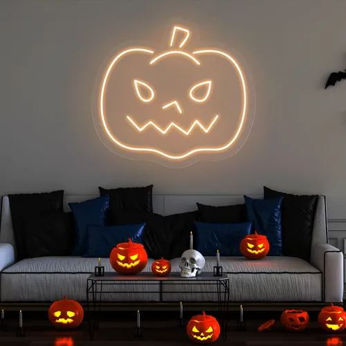 Pumpkin Neon Sign - Custom Banners Now