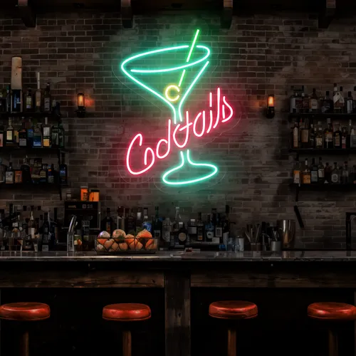 Cocktails Neon Sign - Custom Banners Now