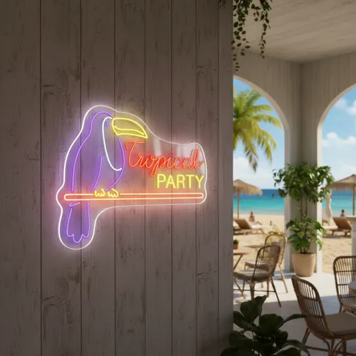 Tropical Party Neon Sign - Custom Banners Now