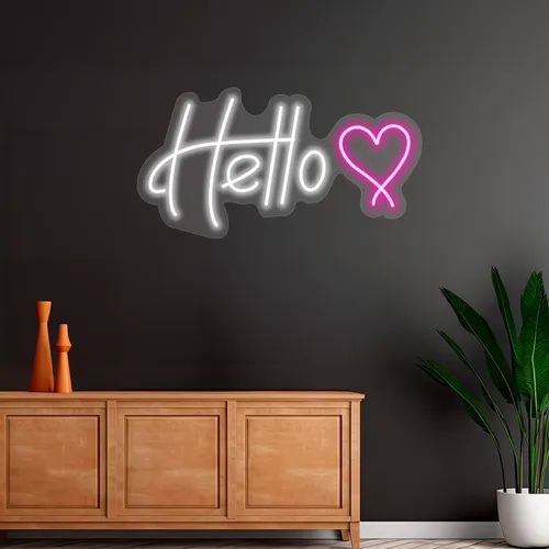 Custom Hello Neon Signs - Custom Banners Now