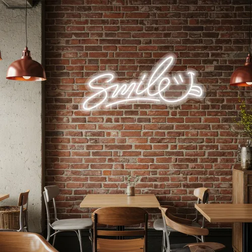Custom Smile Neon Signs - Custom Banners Now