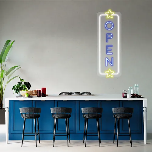 Custom Vertical Neon Open Signs - Custom Banners Now