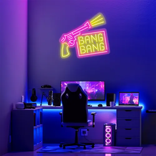 Custom Gun Neon Signs - Custom Banners Now