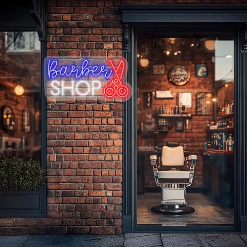 Custom Barber Shop Neon Signs - Custom Banners Now