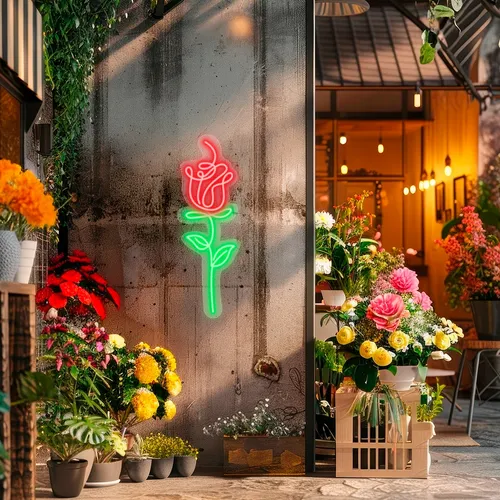 Custom Flower Neon Signs - Custom Banners Now