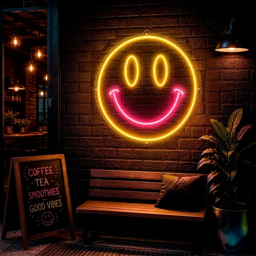 Custom Smiley Face Neon Signs - Custom Banners Now