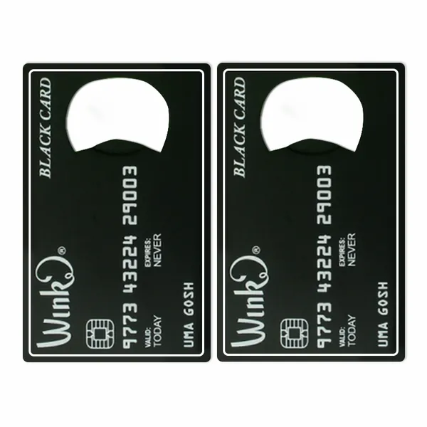 Black Card Shaped Bottle Opener - Custom Banners Now