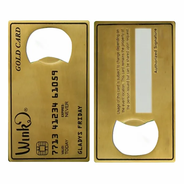 Gold Card Shaped Bottle Opener - Custom Banners Now