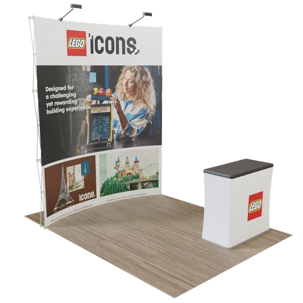 Custom Curved Pop Up Trade Show Display Stand 8' x 8' - Custom Banners Now