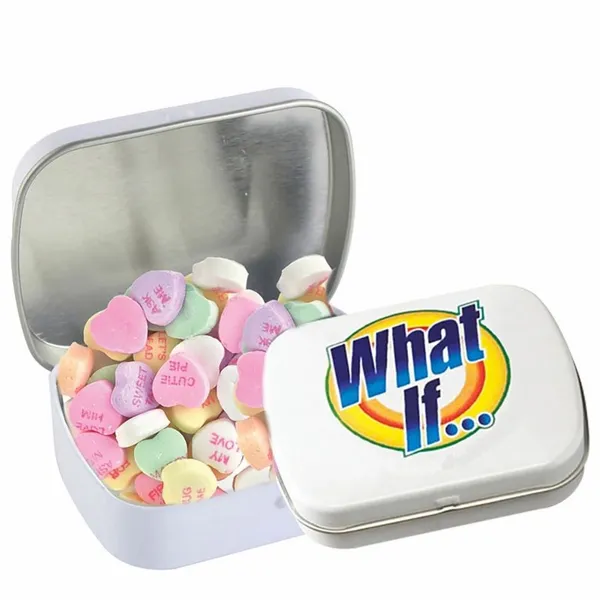 Domed Tin - Imprinted Conversation Hearts - Custom Banners Now